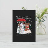 Papillon Santa Dog Christmas Snowman Xmas Pajama 招待状 (スタンド正面)