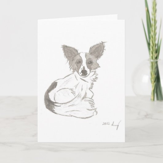 Papillon Sketch Greetingカード カード (正面)