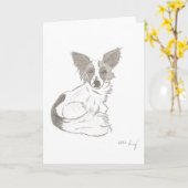 Papillon Sketch Greetingカード カード (黄色い花)