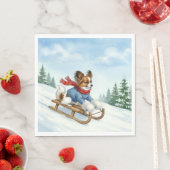 Papillon Sledding, Napkins スタンダードランチョンナプキン (インサイチュ)