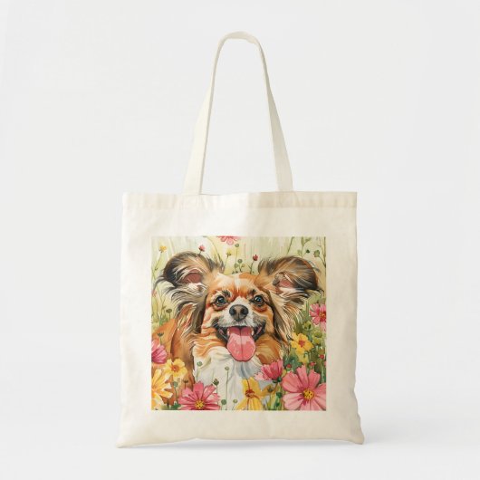 Papillon Tote Bag – Watercolor Art トートバッグ (正面)