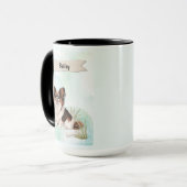 Papillon Watercolor Personalized Dog マグカップ (正面左)