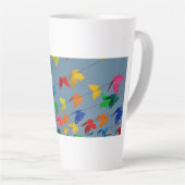 papillons multicolores カフェラテマグ (右アングル)