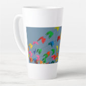 papillons multicolores カフェラテマグ (左アングル)