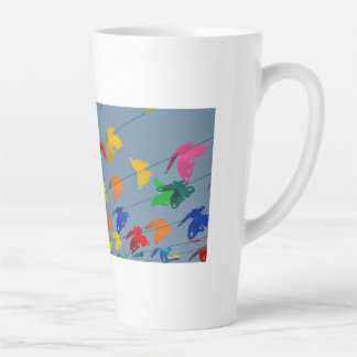papillons multicolores カフェラテマグ