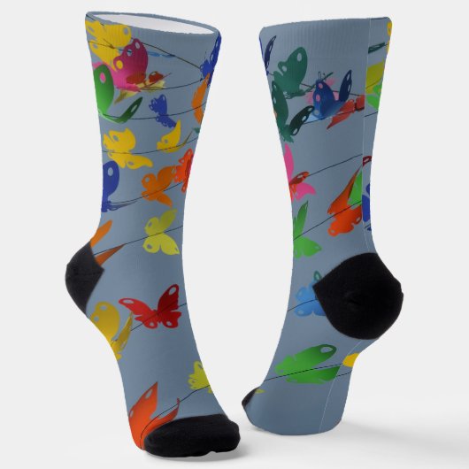 papillons multicolores ソックス (傾斜あり)
