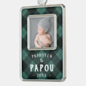 Papouに昇格 |ベビーフォトグランパ シルバープレートフレームオーナメント (左)