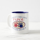 Papou最も最高のな手 ツートーンマグカップ (正面左)