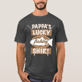 Pappaの幸運な魚釣りのワイシャツ Tシャツ (正面)