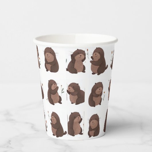 Pappbecher "Otto der braune Maulwurf" 紙コップ (左)