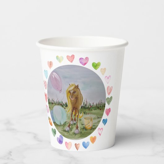 Pappbecher Pferdemotiv, Pony Party 紙コップ (裏面)