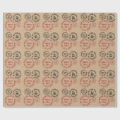 Papperを包むクリスマスのスタンプ ラッピングペーパー (フラット)