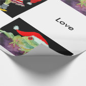 Papperを包んでいるクリスマスのサンタのカエル ラッピングペーパー (コーナー)