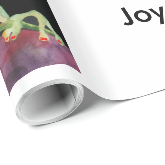 Papperを包んでいるクリスマスのサンタのカエル ラッピングペーパー (ロールコーナー)