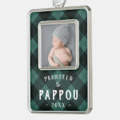 Pappouに昇格 |ベビーフォトグランパ シルバープレートフレームオーナメント (左)