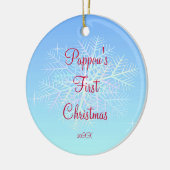 Pappouの初めてのクリスマスの雪片のオーナメント セラミックオーナメント (左)