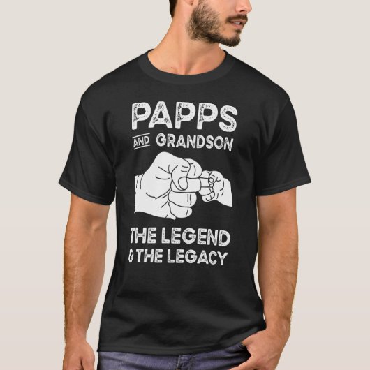 Pappsと孫伝説とレガシーおじいちゃんM Tシャツ (正面)