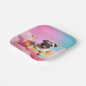 Pappteller mit süßem lustigen Mops Hund ペーパープレート (傾斜あり)