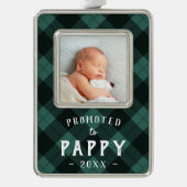 Pappyに昇格 |ベビーフォトグランパ シルバープレートフレームオーナメント (正面)