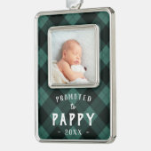 Pappyに昇格 |ベビーフォトグランパ シルバープレートフレームオーナメント (左)