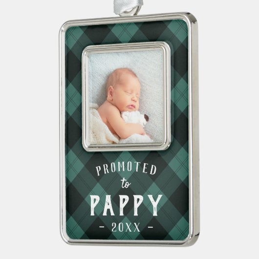 Pappyに昇格 |ベビーフォトグランパ シルバープレートフレームオーナメント (左)
