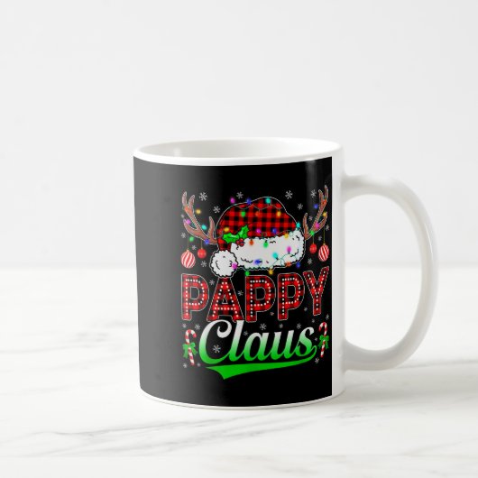 Pappy Claus Christmas Lights Matching Family Xmas  コーヒーマグカップ (右)