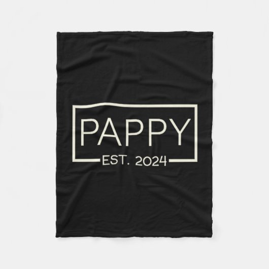 Pappy Est 2024 New Dad Father's Day Men Cket  フリースブランケット (正面)