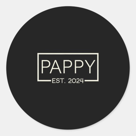 Pappy Est 2024 New Dad Father's Day Men Cket ラウンドシール (正面)