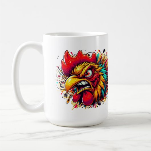 "Pappy the Spirited Rooster" Mug コーヒーマグカップ (左)
