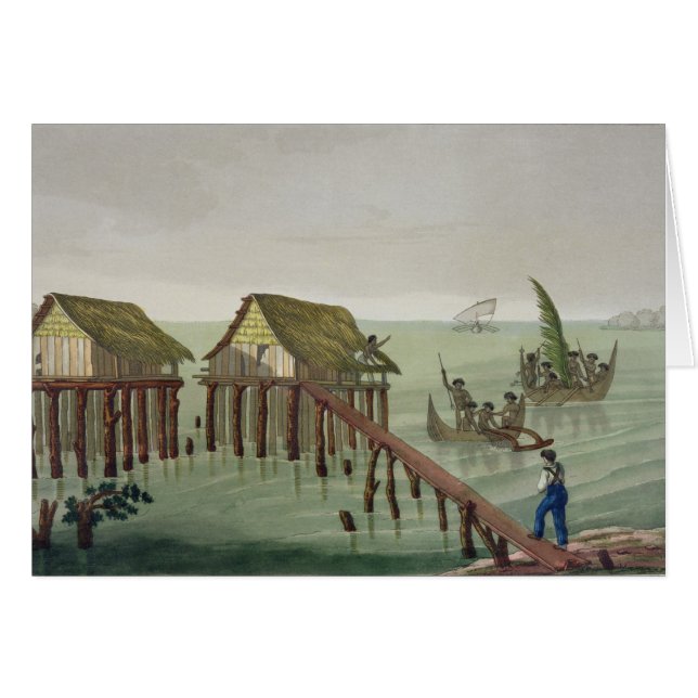 Papuの種族、Rawakの住居は、22をのためのめっきします (正面横)