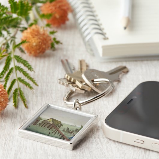 Papuの種族、Rawakの住居は、22をのためのめっきします キーホルダー (側面)