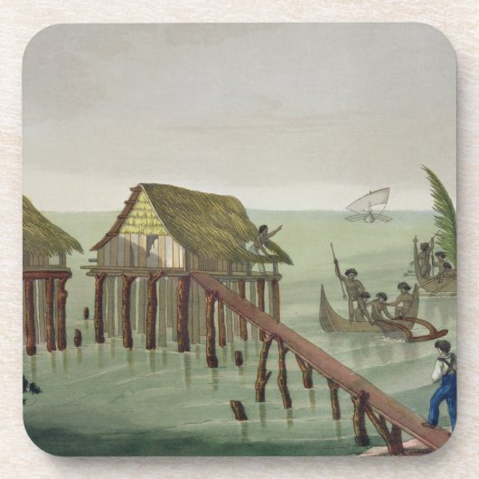 Papuの種族、Rawakの住居は、22をのためのめっきします コースター (正面)