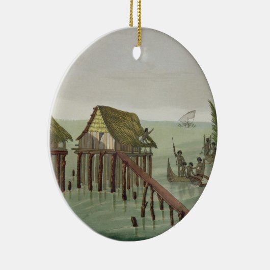 Papuの種族、Rawakの住居は、22をのためのめっきします セラミックオーナメント (右)