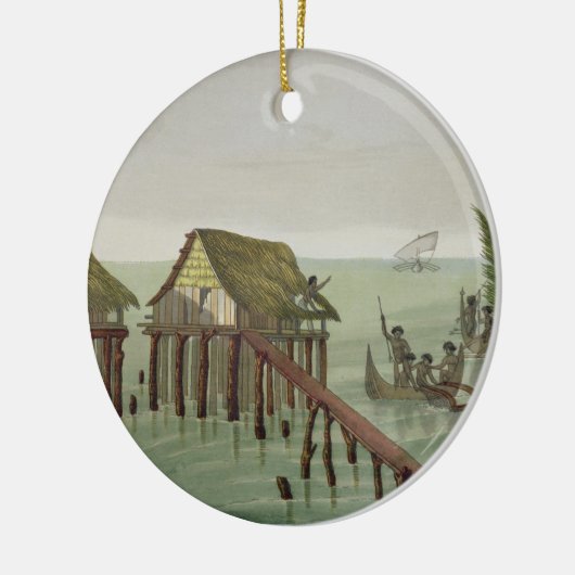 Papuの種族、Rawakの住居は、22をのためのめっきします セラミックオーナメント (左)