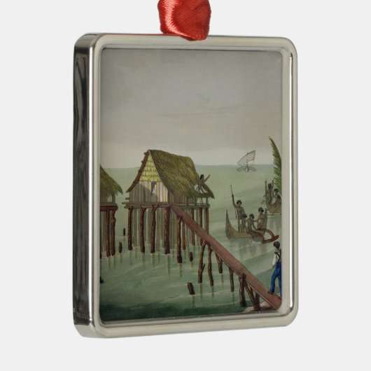 Papuの種族、Rawakの住居は、22をのためのめっきします メタルオーナメント (右)