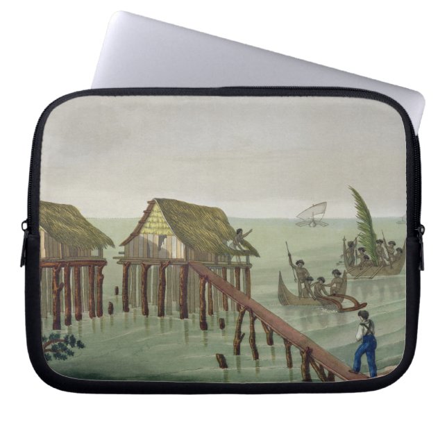 Papuの種族、Rawakの住居は、22をのためのめっきします ラップトップスリーブ (正面)