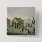 Papuの種族、Rawakの住居は、22をのためのめっきします 缶バッジ (正面)