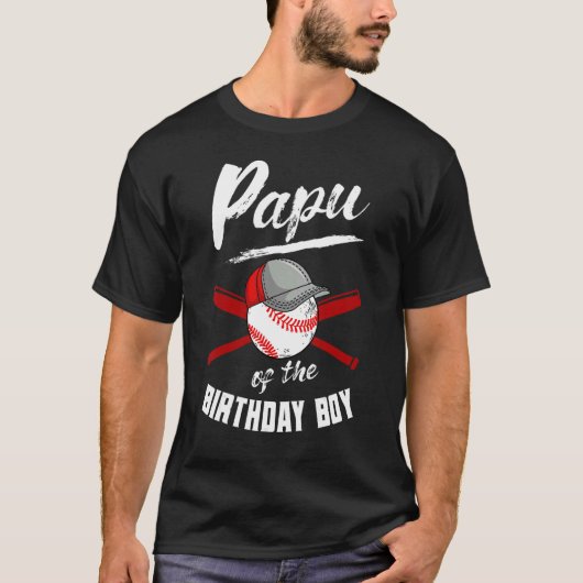 Papu Of The Birthday Boy Baseball Bday Party Celeb Tシャツ (正面)