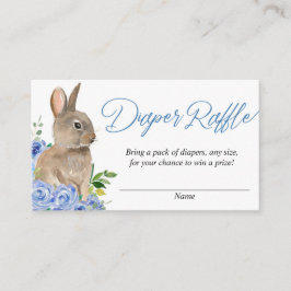 Paques lapin bleu blanc fleurs couches tirage cart エンクロージャーカード