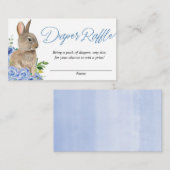 Paques lapin bleu blanc fleurs couches tirage cart エンクロージャーカード (正面/裏面)