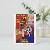Paquet Pernotのヴィンテージ広告のポスターの復元 ポストカード (スタンド正面)