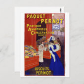 Paquet Pernotのヴィンテージ広告のポスターの復元 ポストカード (正面/裏面)