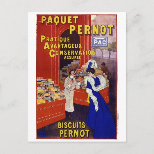 Paquet Pernotのヴィンテージ広告のポスターの復元 ポストカード (正面)
