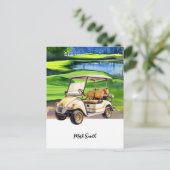 Parのパーソナライズ上のゴルフカート:ゴルフカート ポストカード (スタンド正面)