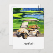 Parのパーソナライズ上のゴルフカート:ゴルフカート ポストカード (正面/裏面)