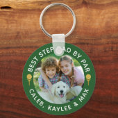 PARフォトプ最高のロゴルファーのグリーンによるSTEPパパ キーホルダー (正面)