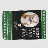 PAR最高のフォトポープ印刷による犬のパパパーソナライズされた ゴルフタオル (横)