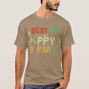 Par父おもしろい最高のの日のゴルフ値リストによるメンス・ポピー Tシャツ