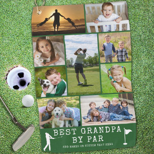 PAR9のベスト・グランパ 写真コラージュ オリジナル ゴルフタオル