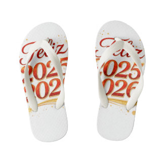 Par de Chancletas con Diseño “Feliz 2025–2026” | C キッズビーチサンダル
